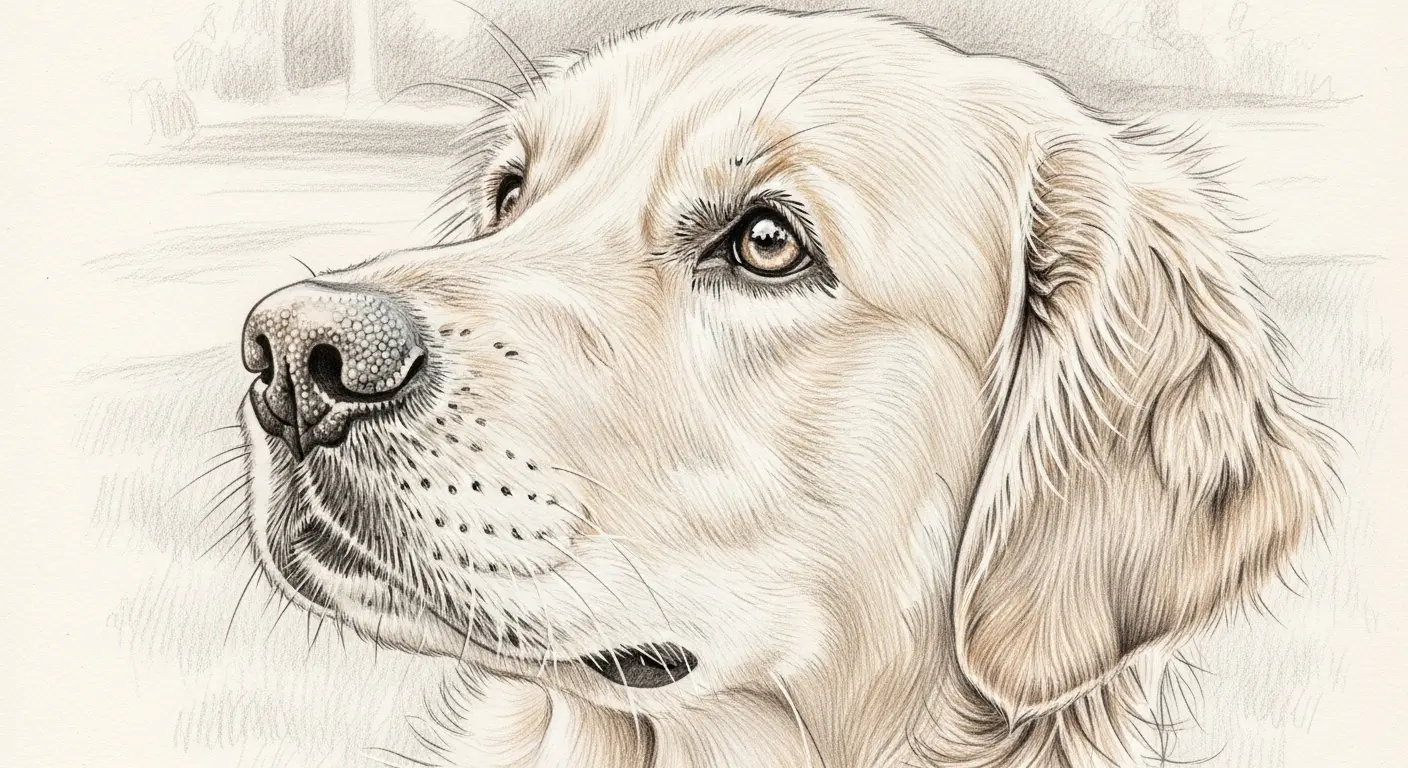 A high-detail, close-up photograph of a golden retriever tilting its head with a curious and intelligent expression against a softly blurred background.