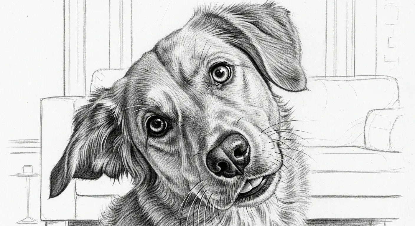A curious dog tilting its head to the side, illustrating the behavior discussed in the article about why dogs tilt their heads.