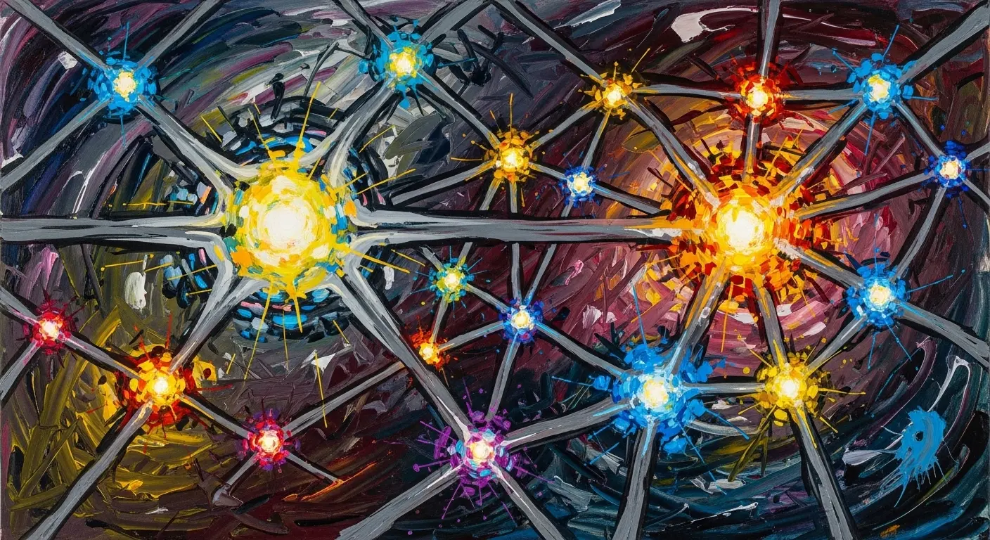 Abstract visualization of glowing data nodes within a neural network, representing memories.